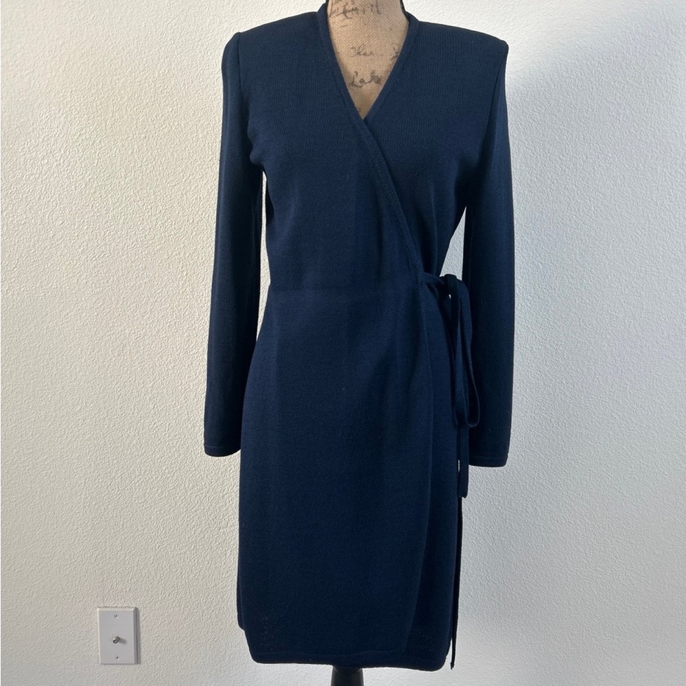 Elegant Navy Wrap Dress